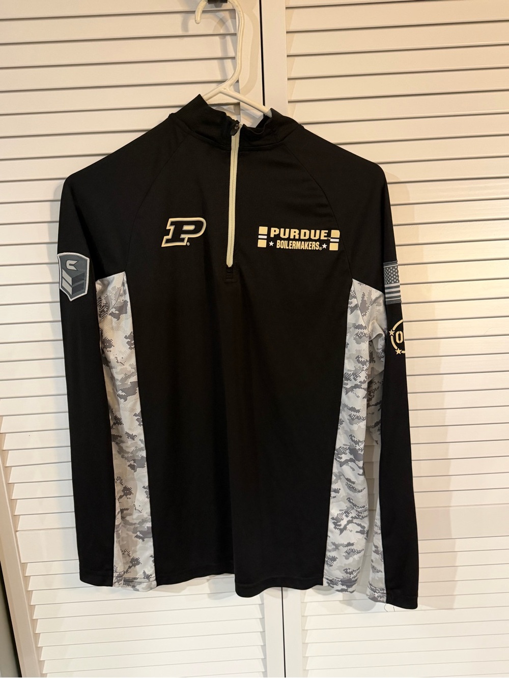 Colosseum Purdue Boilermakers Black Gray Quarter-Zip Jersey